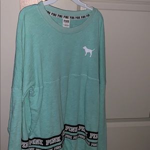 PINK teal long sleeve sweatshirt